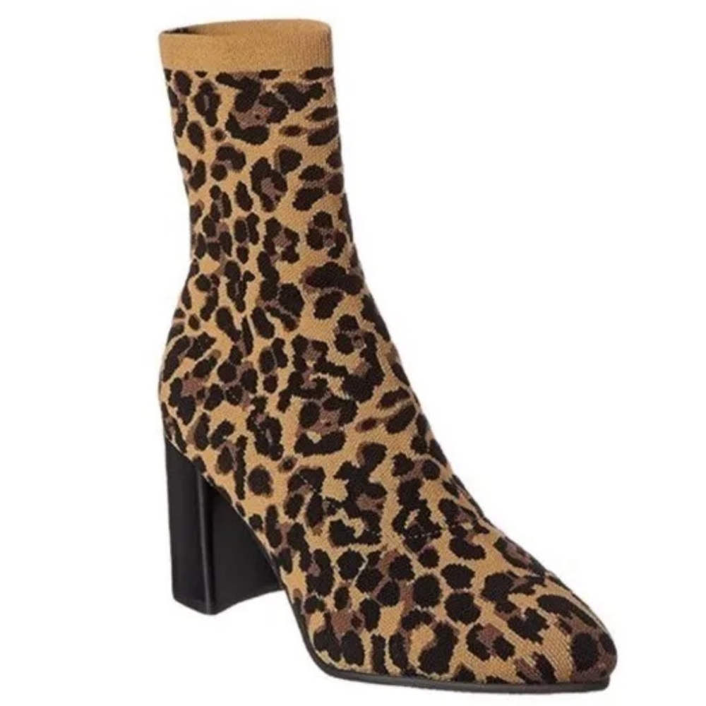 Blondo Sassy Leopard Print Waterproof Sock Booties SZ 8 NWOT - Picture 2 of 5